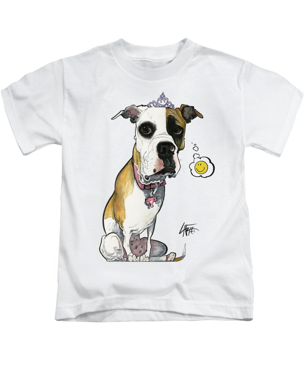 Boxer Kids T-Shirt featuring the drawing Holzermer 3881 by John LaFree
