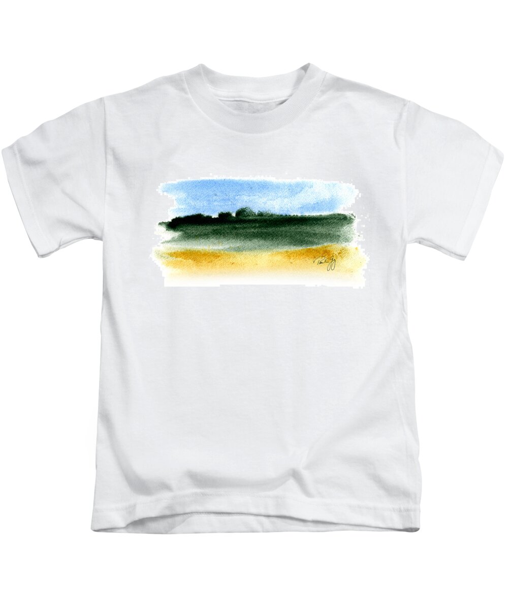 Landscape Kids T-Shirt featuring the painting Horizon by Paul Gaj