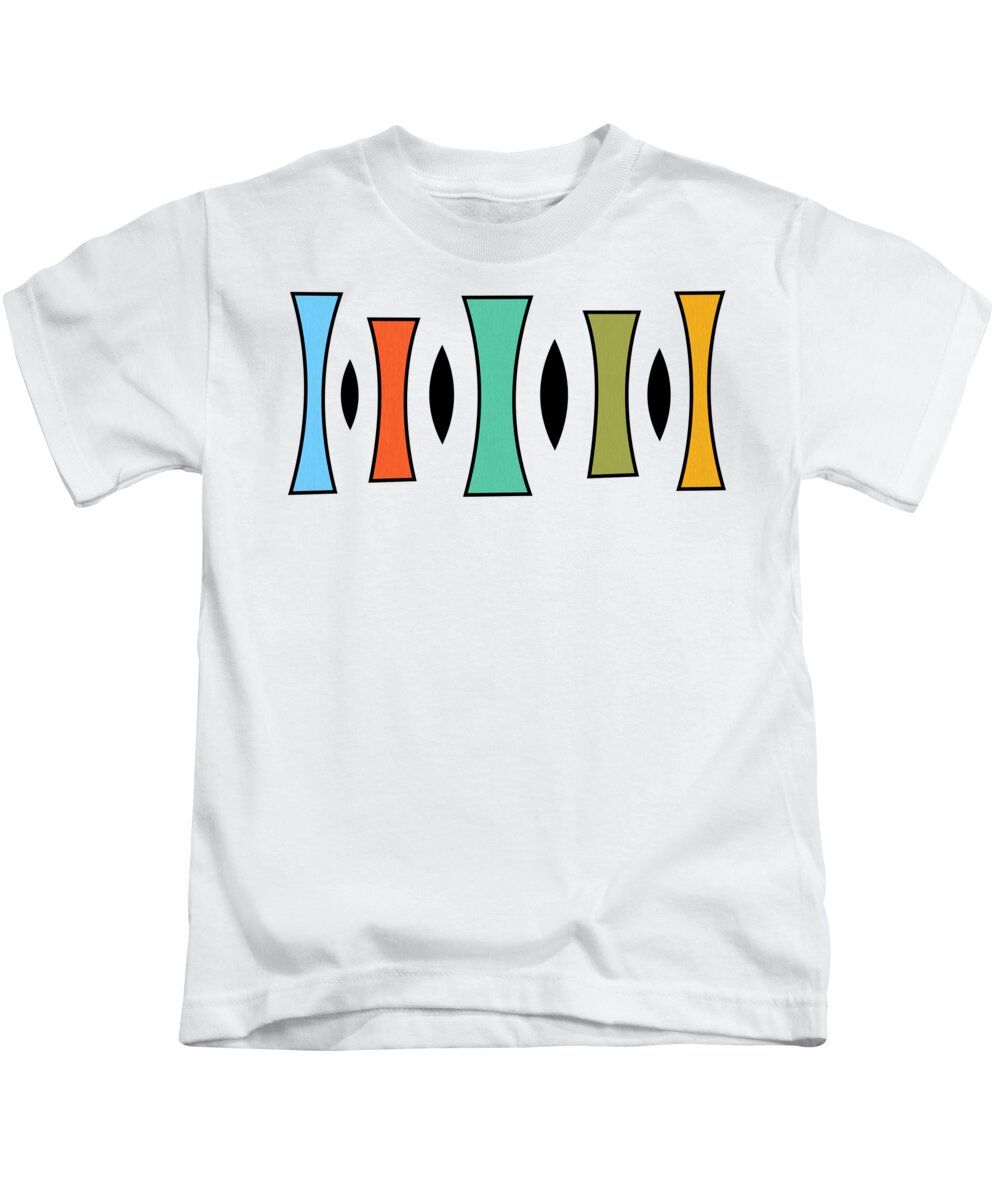 Mid Century Modern Kids T-Shirt featuring the digital art Horizontal Trapezoids by Donna Mibus