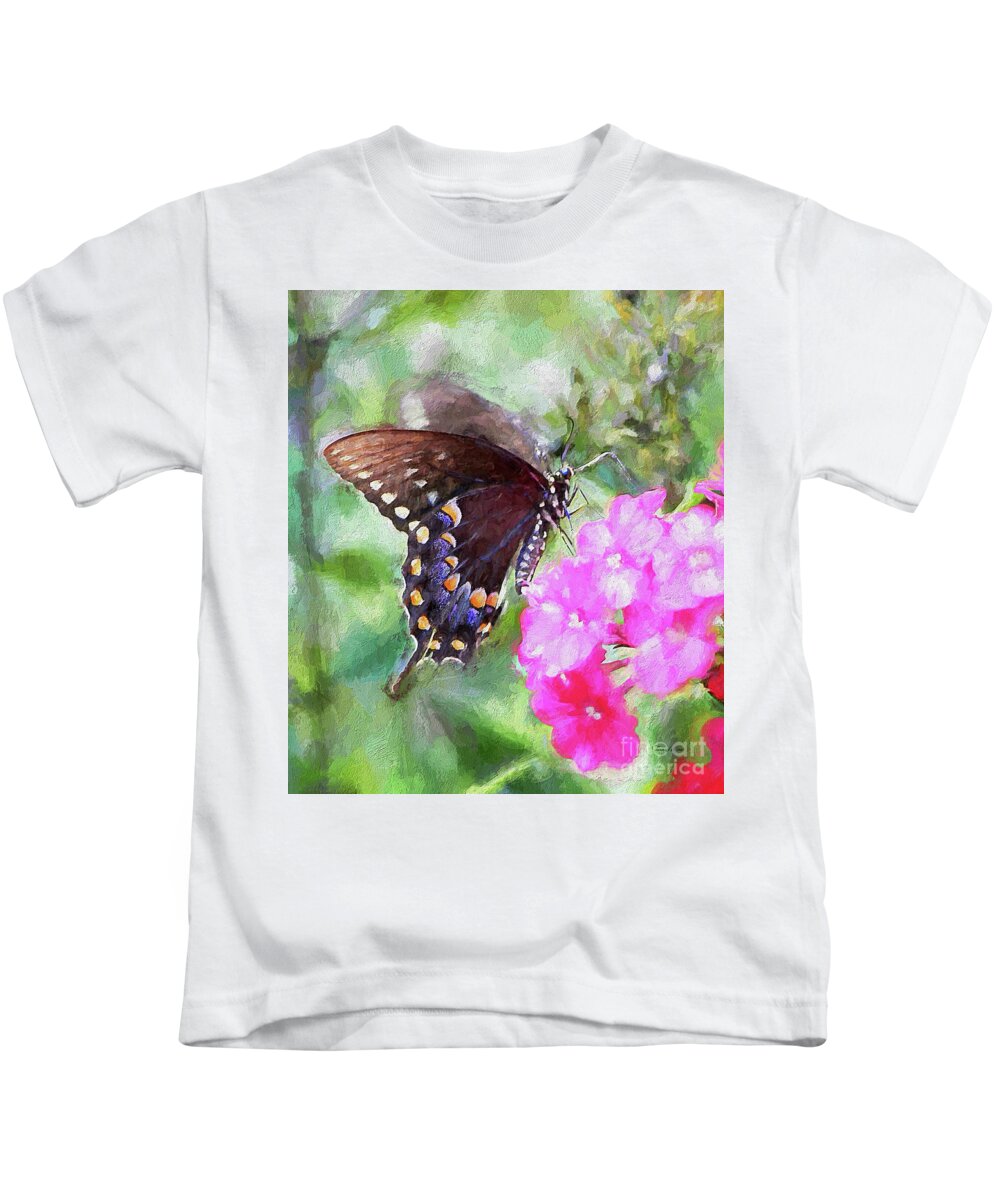 Butterfly Kids T-Shirt featuring the painting How Beautiful It is by Tina LeCour