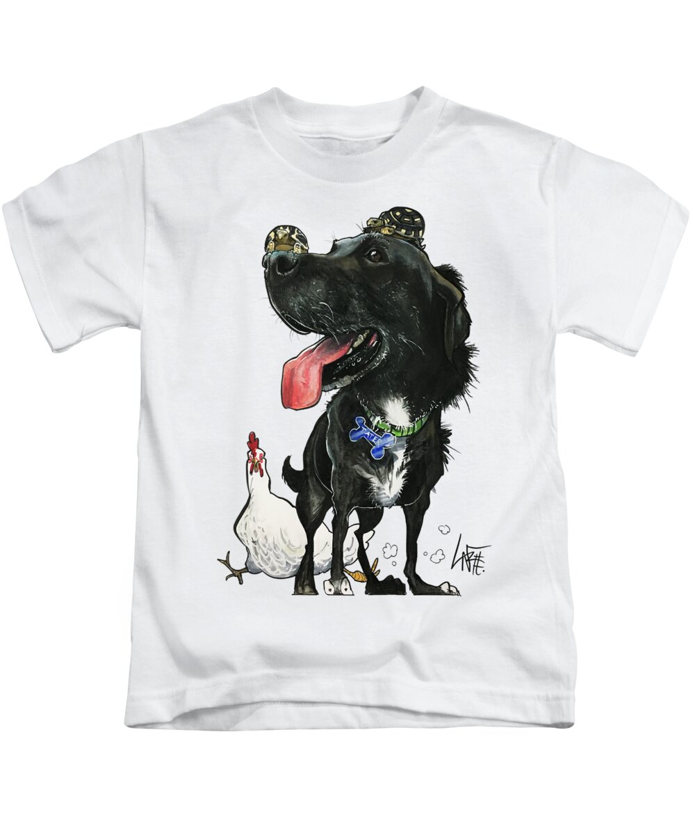 Mutt Kids T-Shirt featuring the drawing Howard 3759 by Canine Caricatures By John LaFree