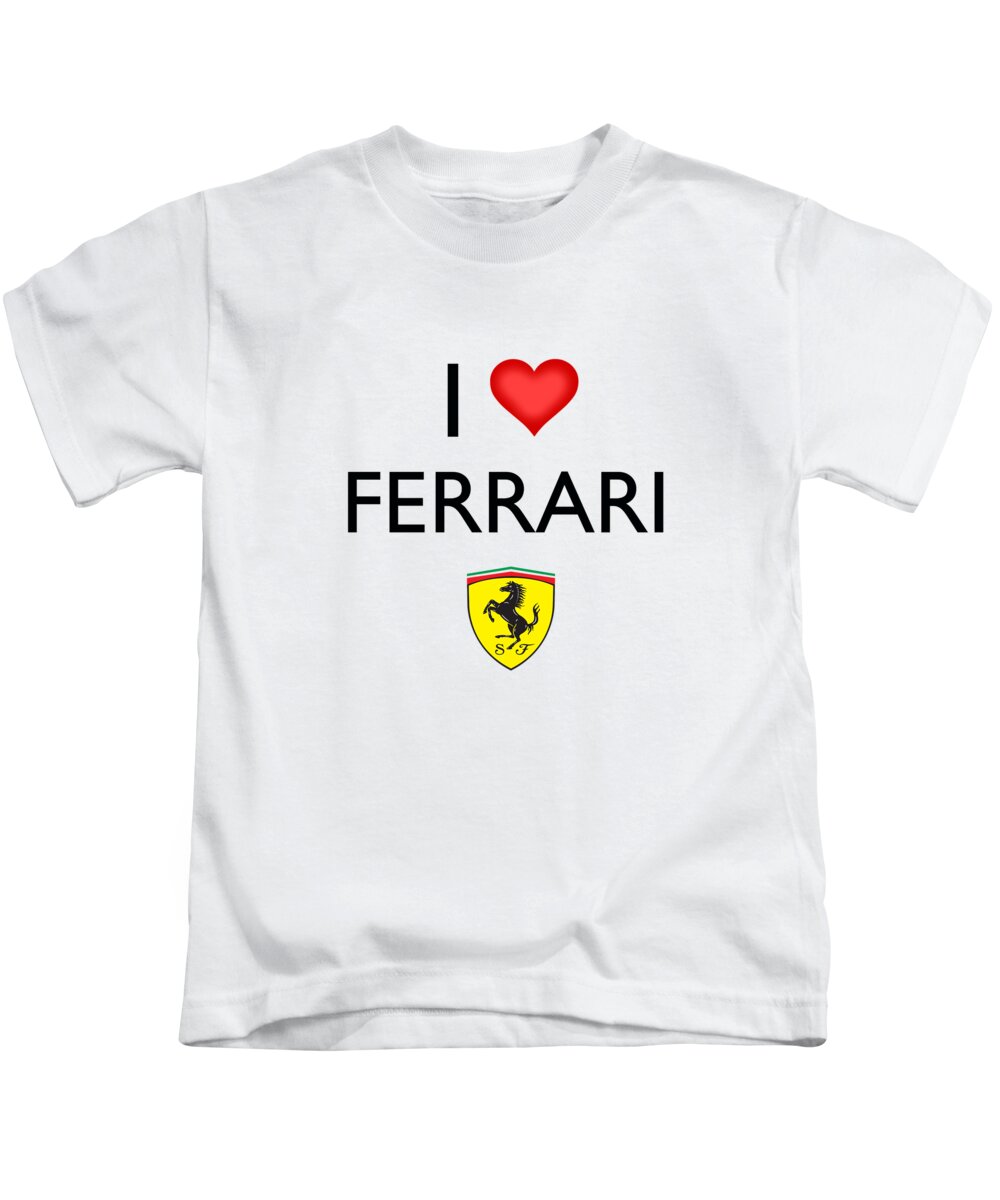 I Love Ferrari Kids T-Shirt by Cars Merch - Pixels