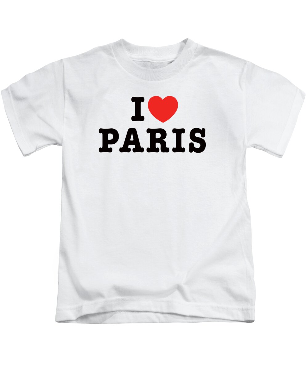 I Love Heart Paris Kids T-Shirt 