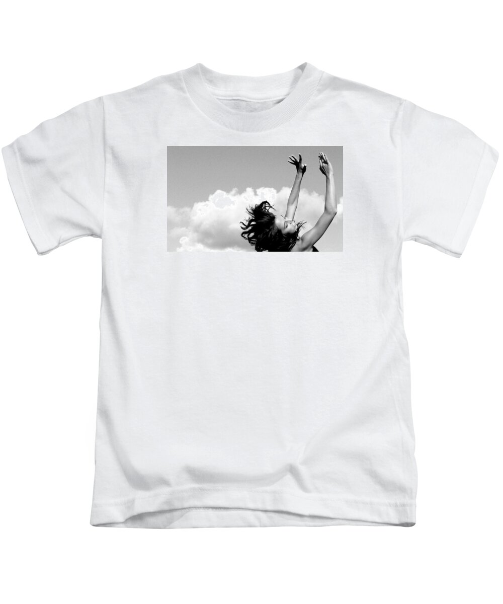 People Kids T-Shirt featuring the photograph In Flight by David Ralph Johnson