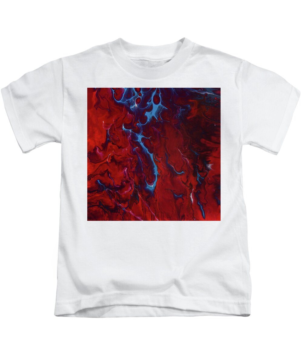 Fluid Kids T-Shirt featuring the painting Inflamed by Jennifer Walsh