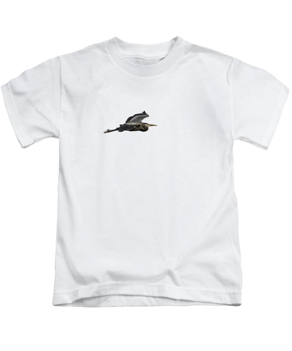 Great Blue Heron Kids T-Shirt featuring the photograph Isolated Great Blue Heron 2015-2 by Thomas Young