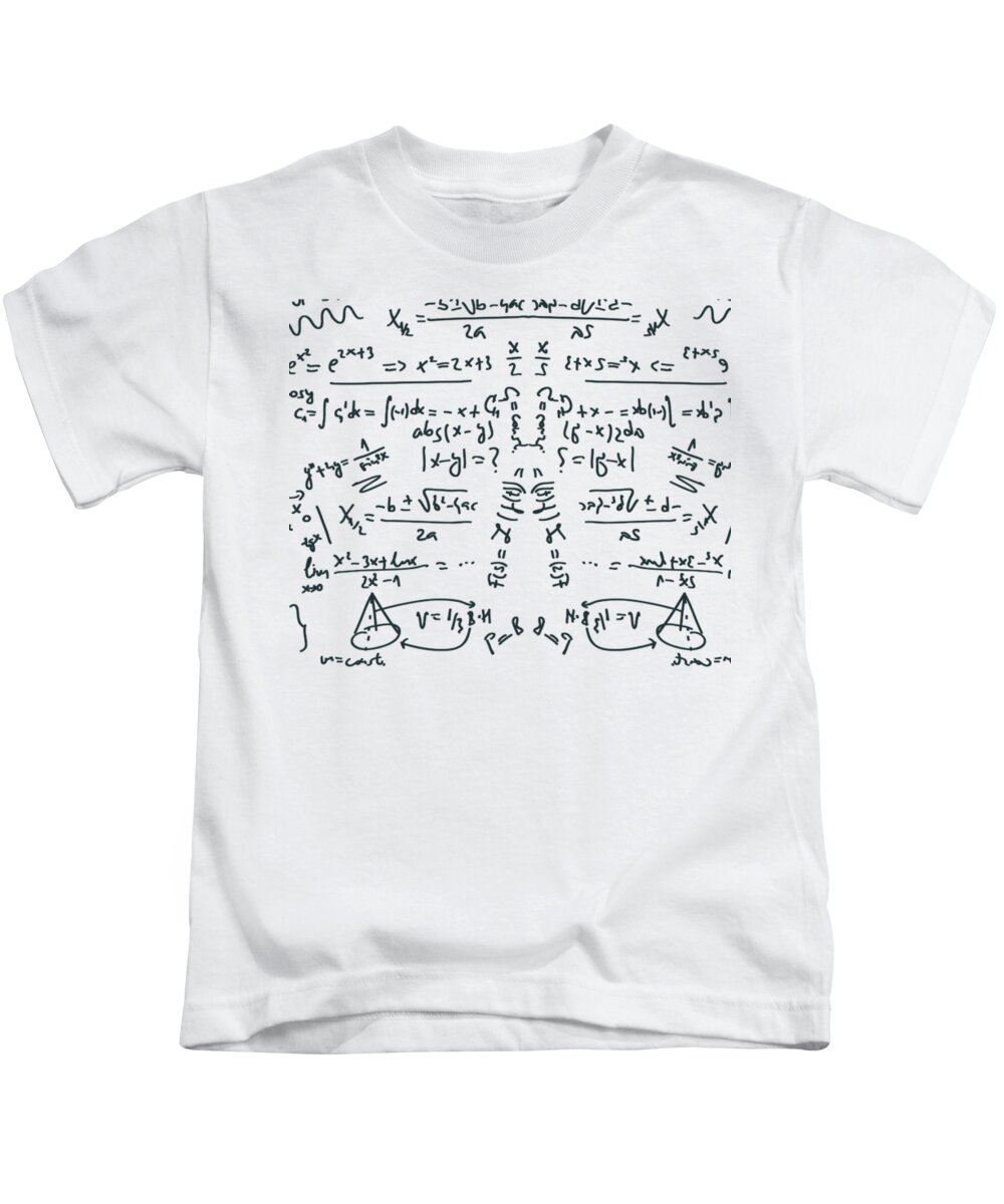 Math Equations Kids T-Shirt featuring the drawing It Figures... by Kim Kent