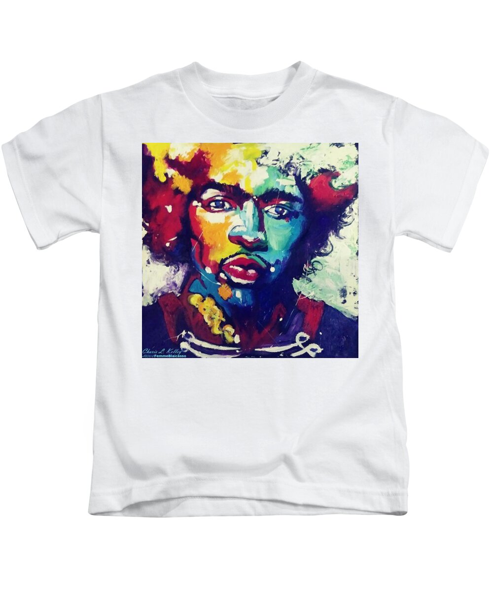 Jimi Kids T-Shirt featuring the painting J Haze by Femme Blaicasso