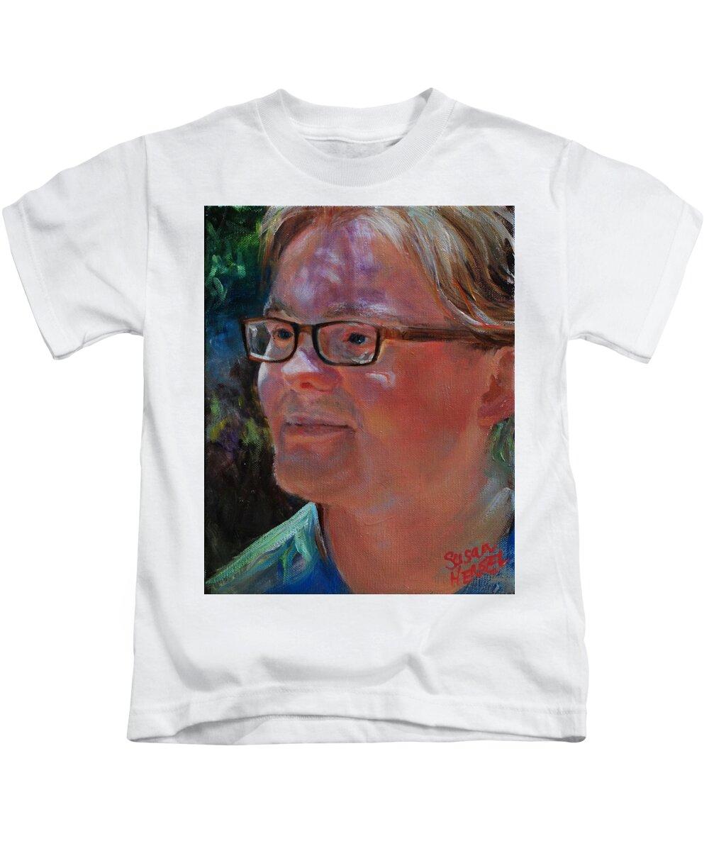 Portrait Kids T-Shirt featuring the painting Jack by Susan Hensel