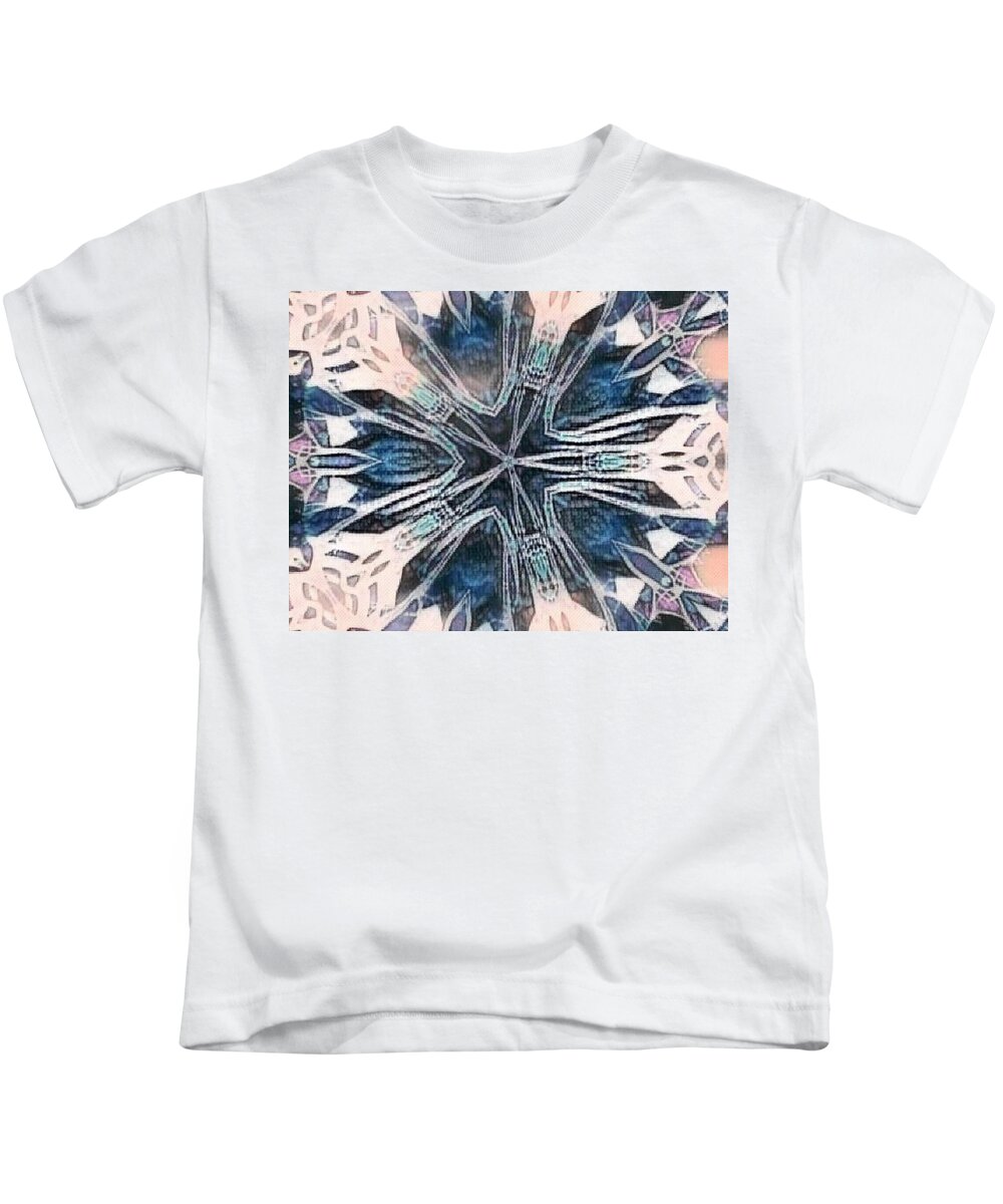 Kaleidoscope 3 Photographically Manipulated Pastel Drawing. Kids T-Shirt featuring the pastel Kaleidoscope 3 by Brenae Cochran