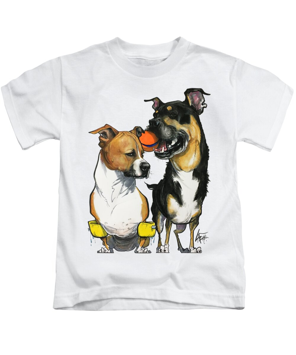 Mutt Kids T-Shirt featuring the drawing Kane 3864 by Canine Caricatures By John LaFree