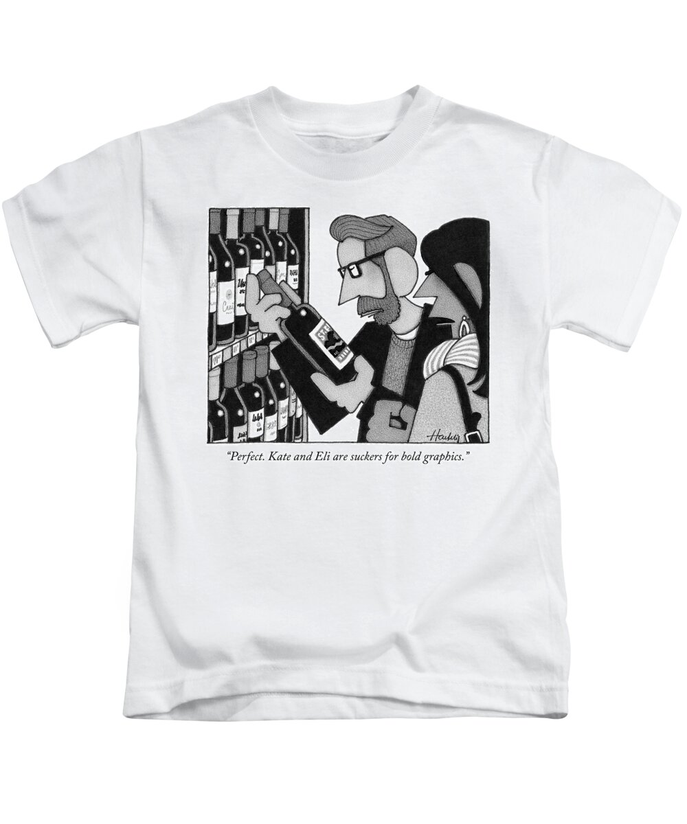 perfect. Kate And Eli Are Suckers For Bold Graphics. Kids T-Shirt featuring the drawing Kate and Eli are suckers for bold graphics by William Haefeli