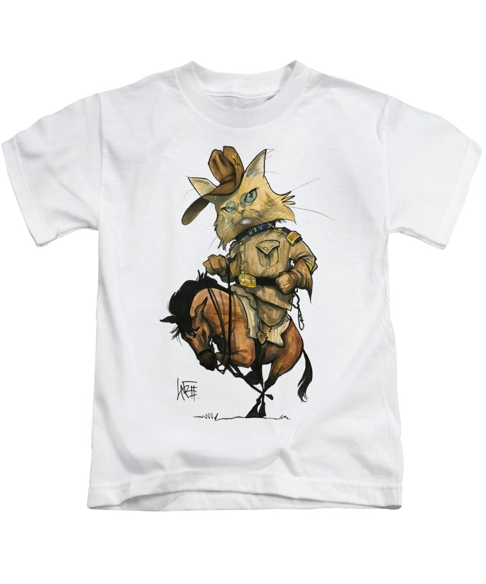 Pet Portrait Kids T-Shirt featuring the drawing Kelly 3124 by Canine Caricatures By John LaFree