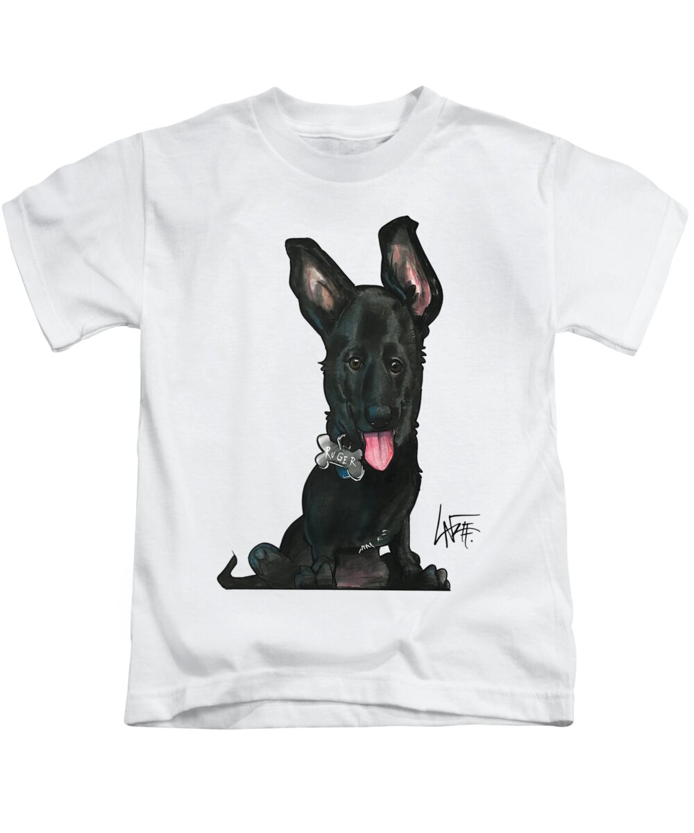 Dog Portrait Kids T-Shirt featuring the drawing Kitlak 3541 by Canine Caricatures By John LaFree