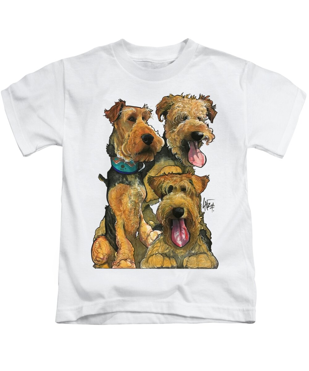 Pet Portrait Kids T-Shirt featuring the drawing Krivka 3093 by John LaFree