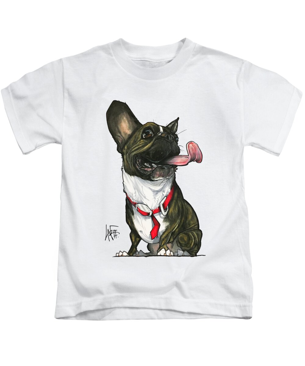 Pet Portrait Kids T-Shirt featuring the drawing Krohne 3188 by John LaFree