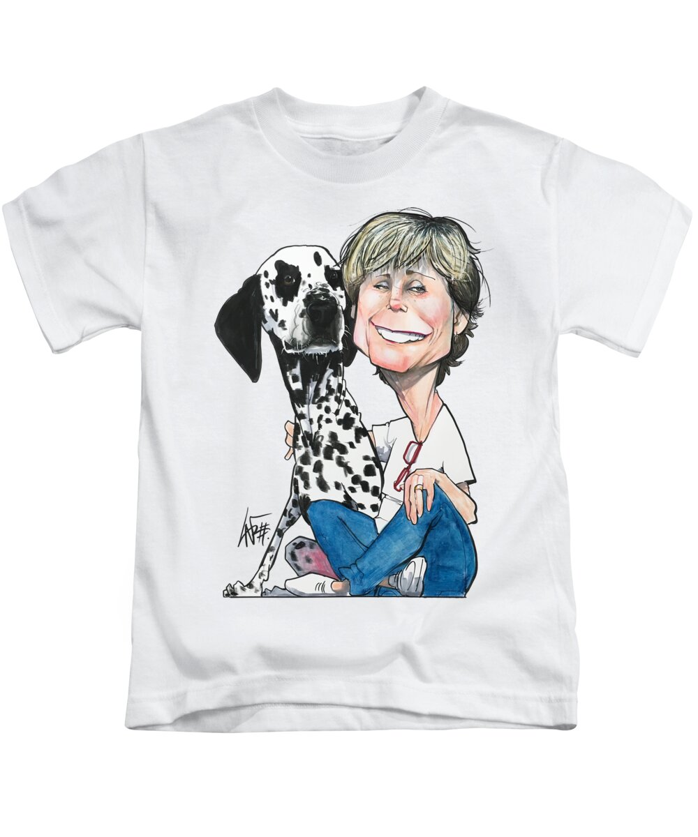 Dalmatian Kids T-Shirt featuring the drawing Krug 3740 by Canine Caricatures By John LaFree