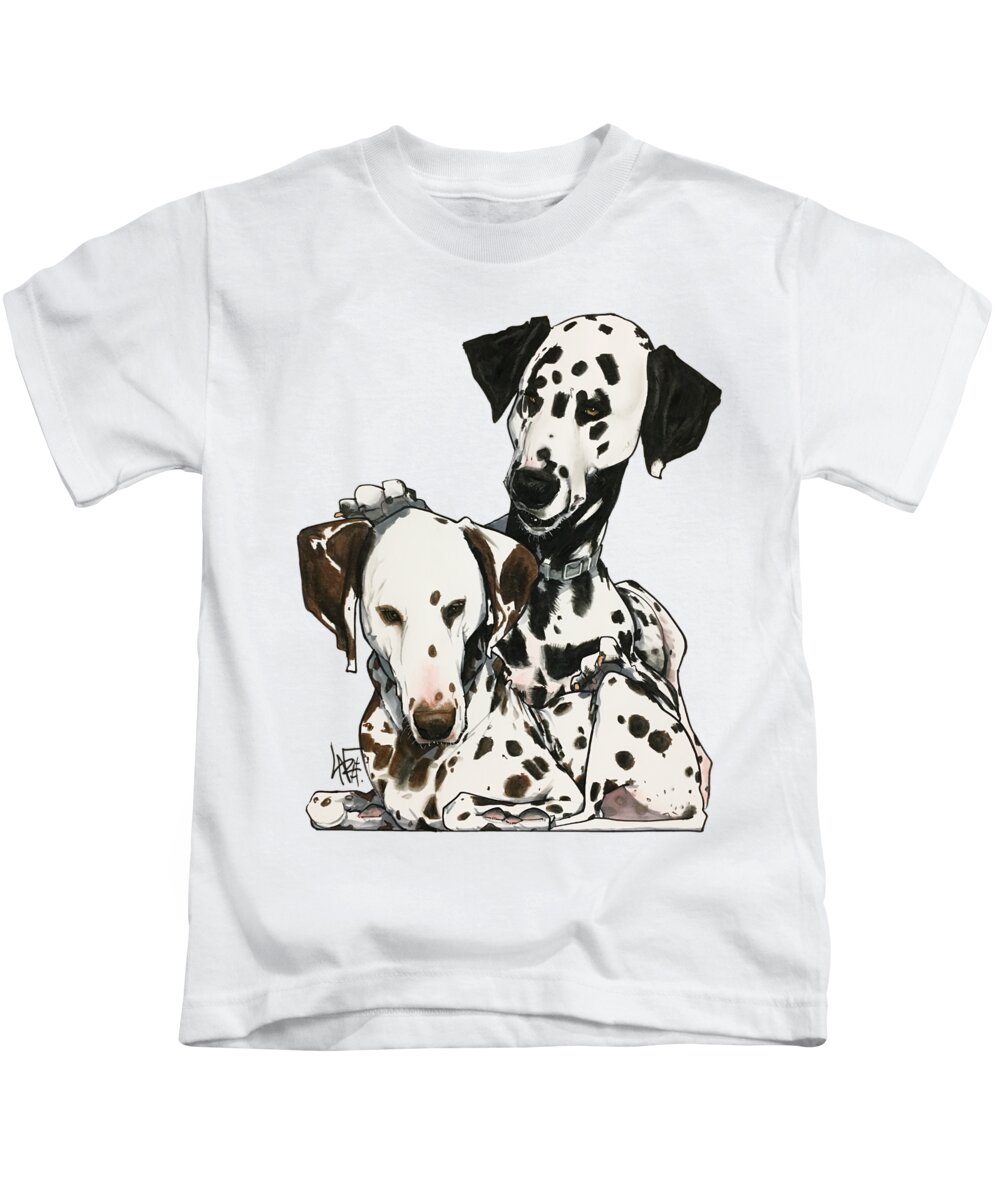 Pet Portrait Kids T-Shirt featuring the drawing Lacey 7-1483 by Canine Caricatures By John LaFree