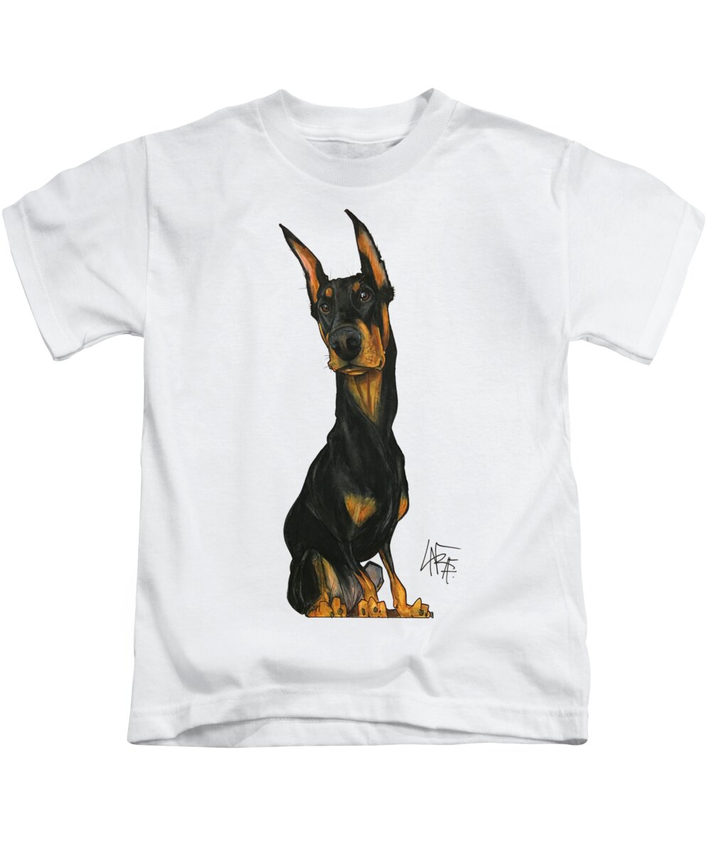 Pet Portrait Kids T-Shirt featuring the drawing Lainhart 3200 by John LaFree