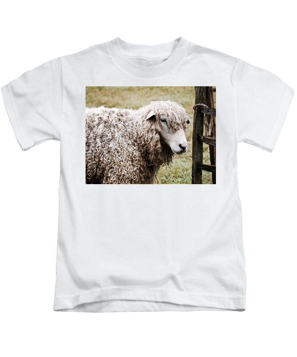 Sheep Kids T-Shirt featuring the photograph Leicester Longwool by Lara Morrison