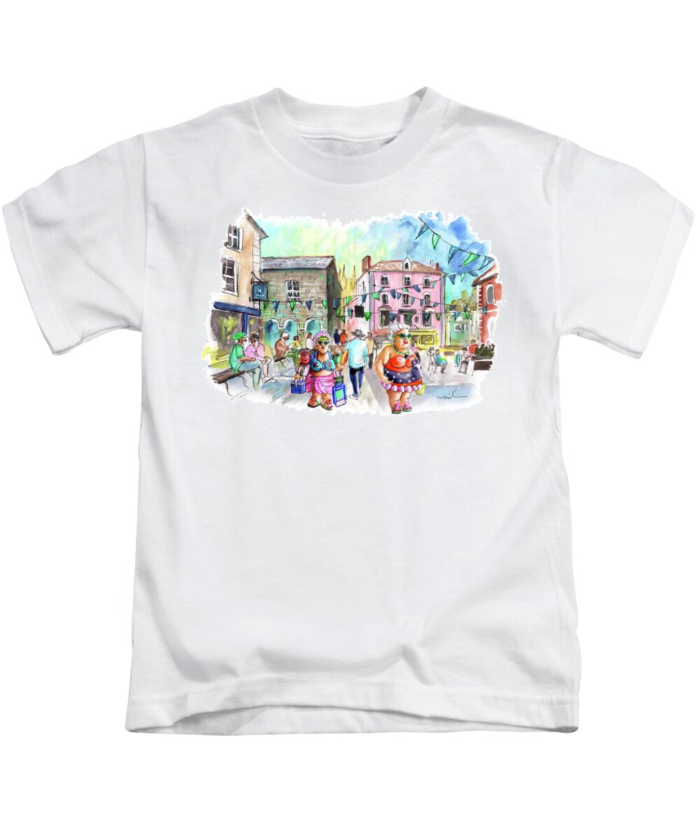 Travel Kids T-Shirt featuring the painting Les Belles De Fowey 08 by Miki De Goodaboom