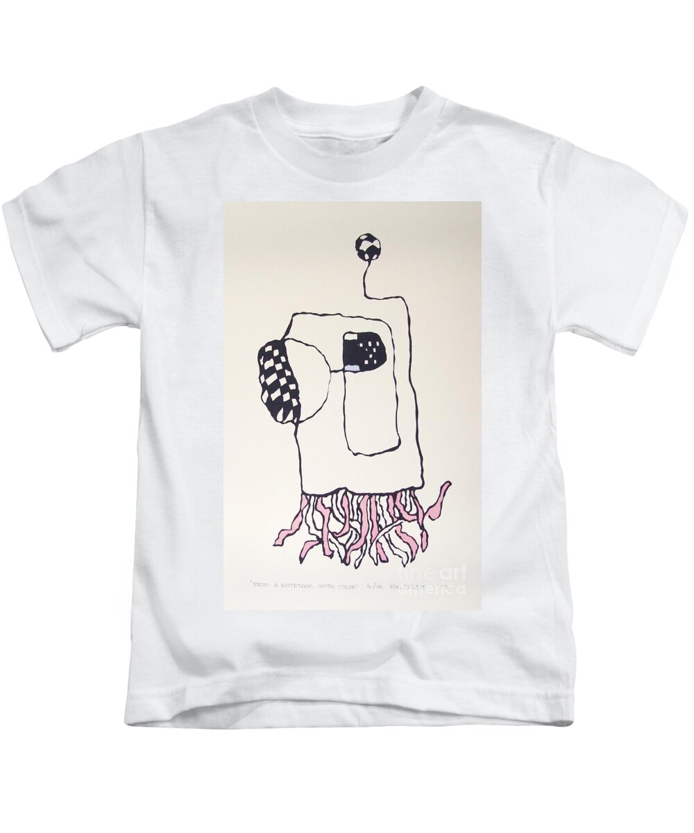 Silkscreen Kids T-Shirt featuring the mixed media Lines and Shapes by Ronald Bissett