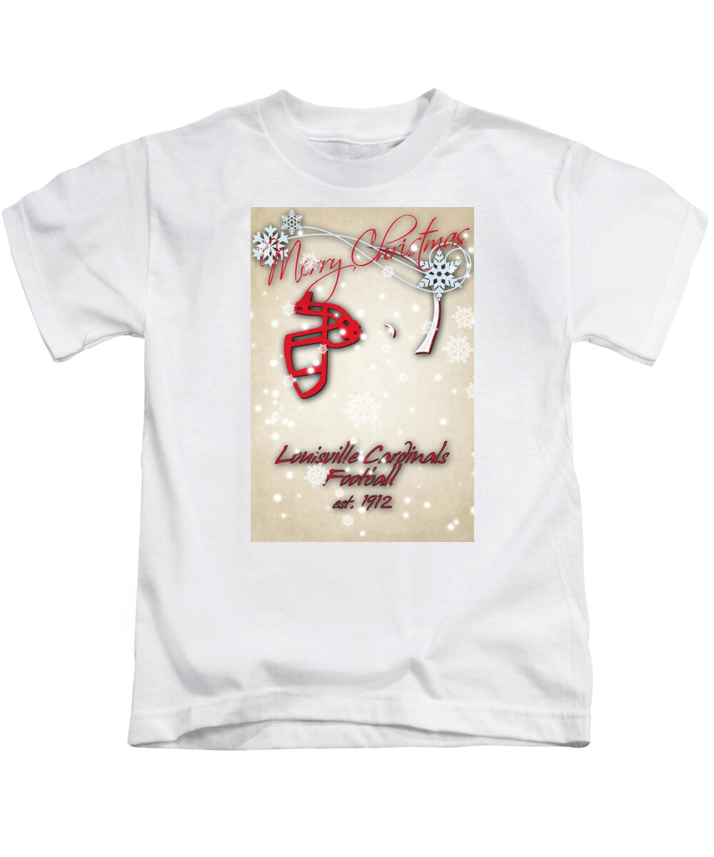 Louisville Cardinals Christmas Card Kids T-Shirt by Joe Hamilton