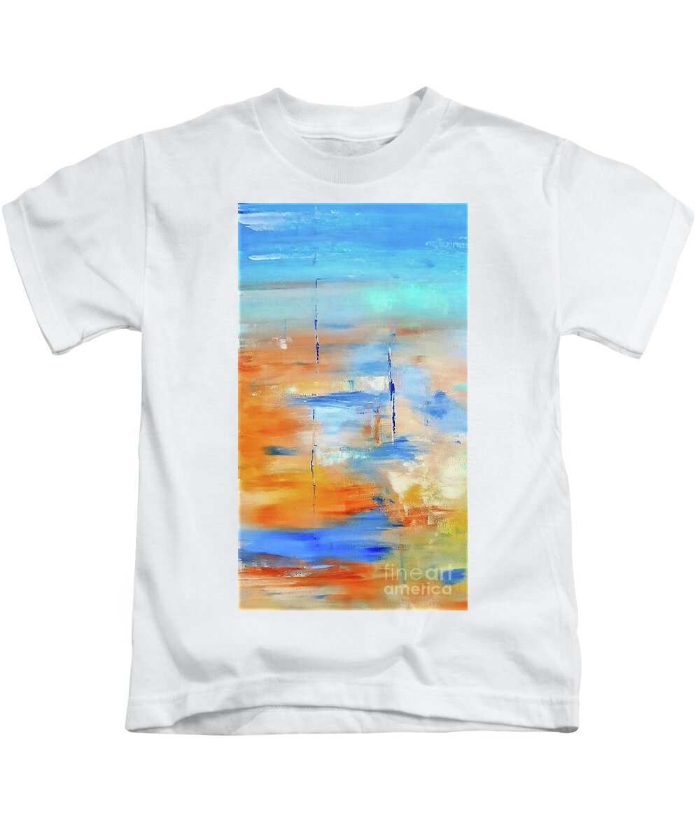 Low Tide Kids T-Shirt featuring the painting Low Tide by Tracey Lee Cassin