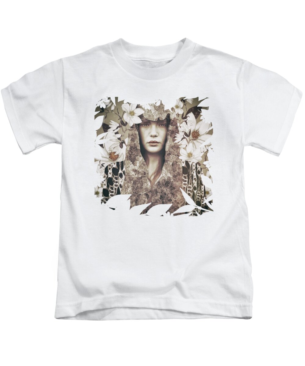 Magnolia Kids T-Shirt featuring the digital art Magnolia by Katherine Smit