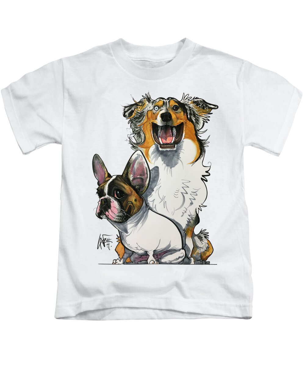 Mahoney Kids T-Shirt featuring the drawing Mahoney 3968 by Canine Caricatures By John LaFree