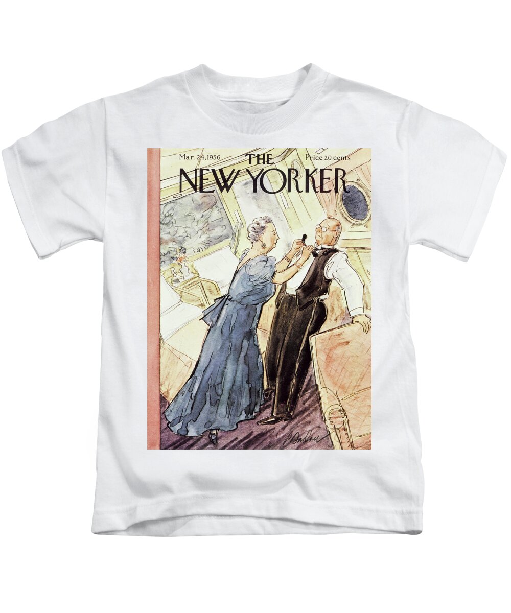 Couple Kids T-Shirt featuring the painting March 24 1956 by Perry Barlow
