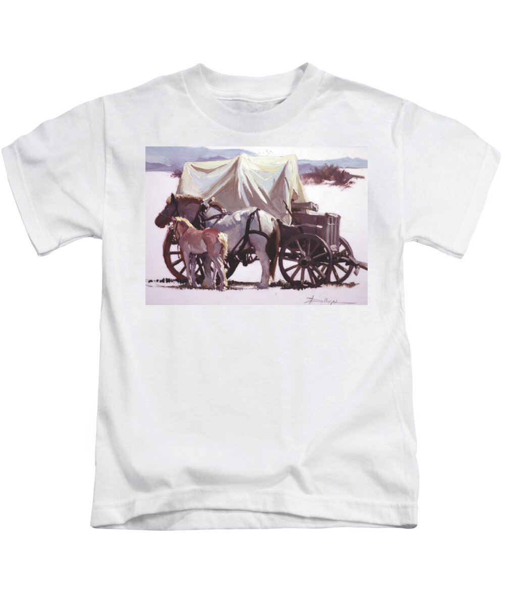 Horses Kids T-Shirt featuring the painting Mare's Pride by Elizabeth - Betty Jean Billups