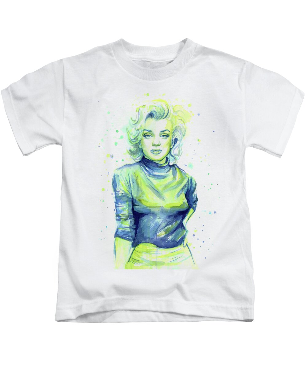 Iconic Kids T-Shirt featuring the painting Marilyn Monroe by Olga Shvartsur