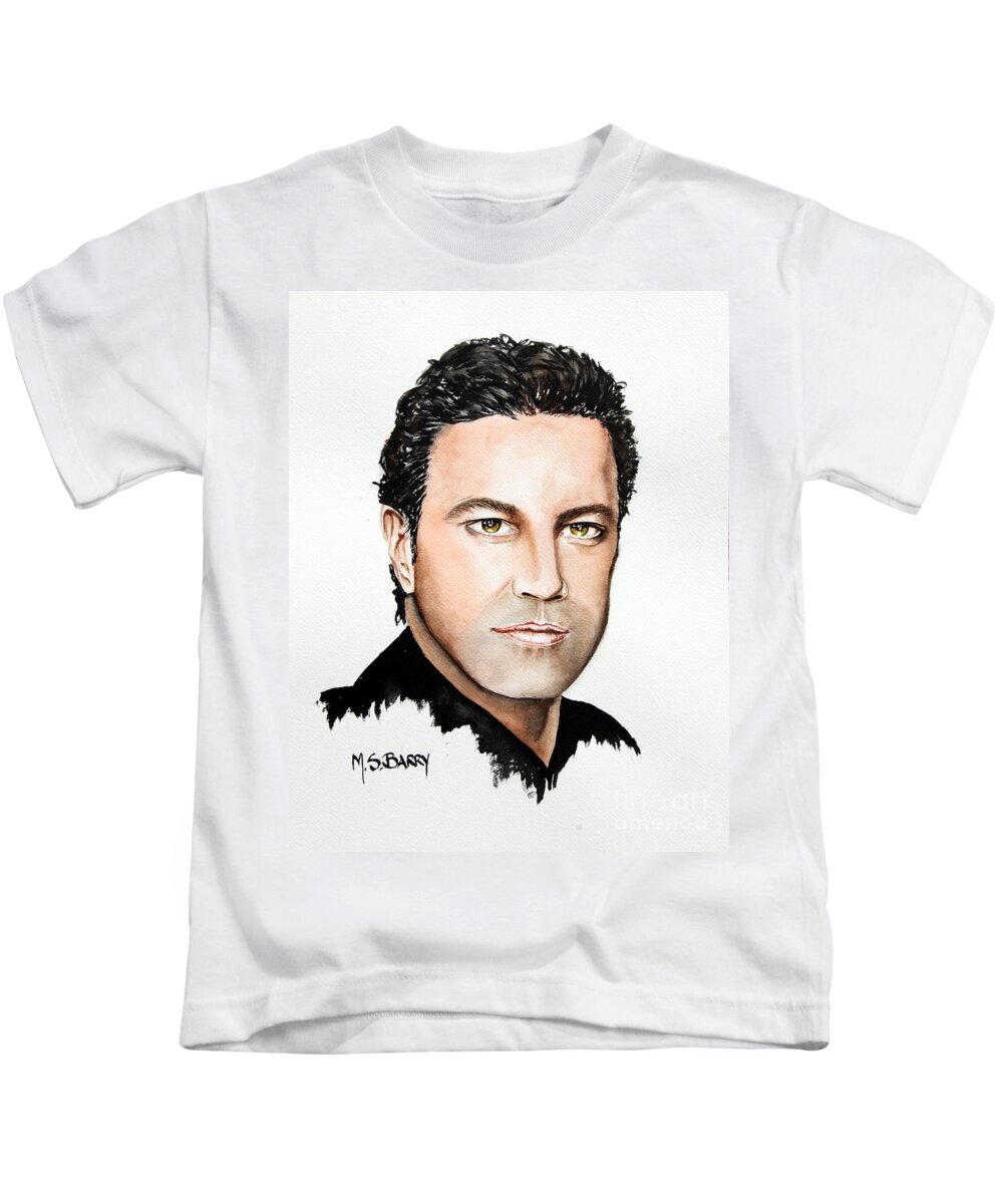 Greek Kids T-Shirt featuring the painting Mario Frangoulis by Maria Barry