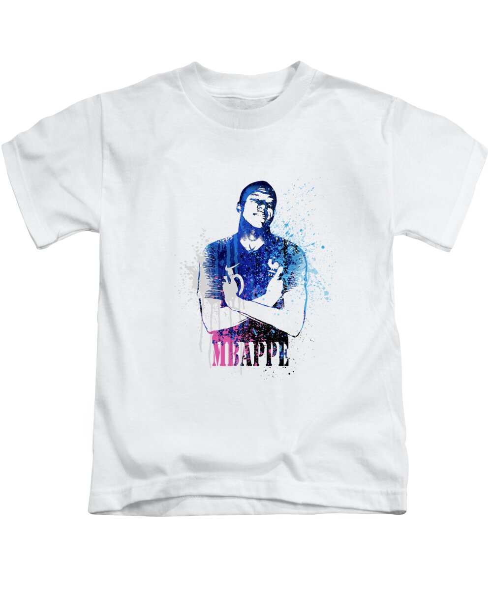 Mbappe Kids T-Shirt featuring the painting Mbappe #world Cup 2018 #france by Art Popop