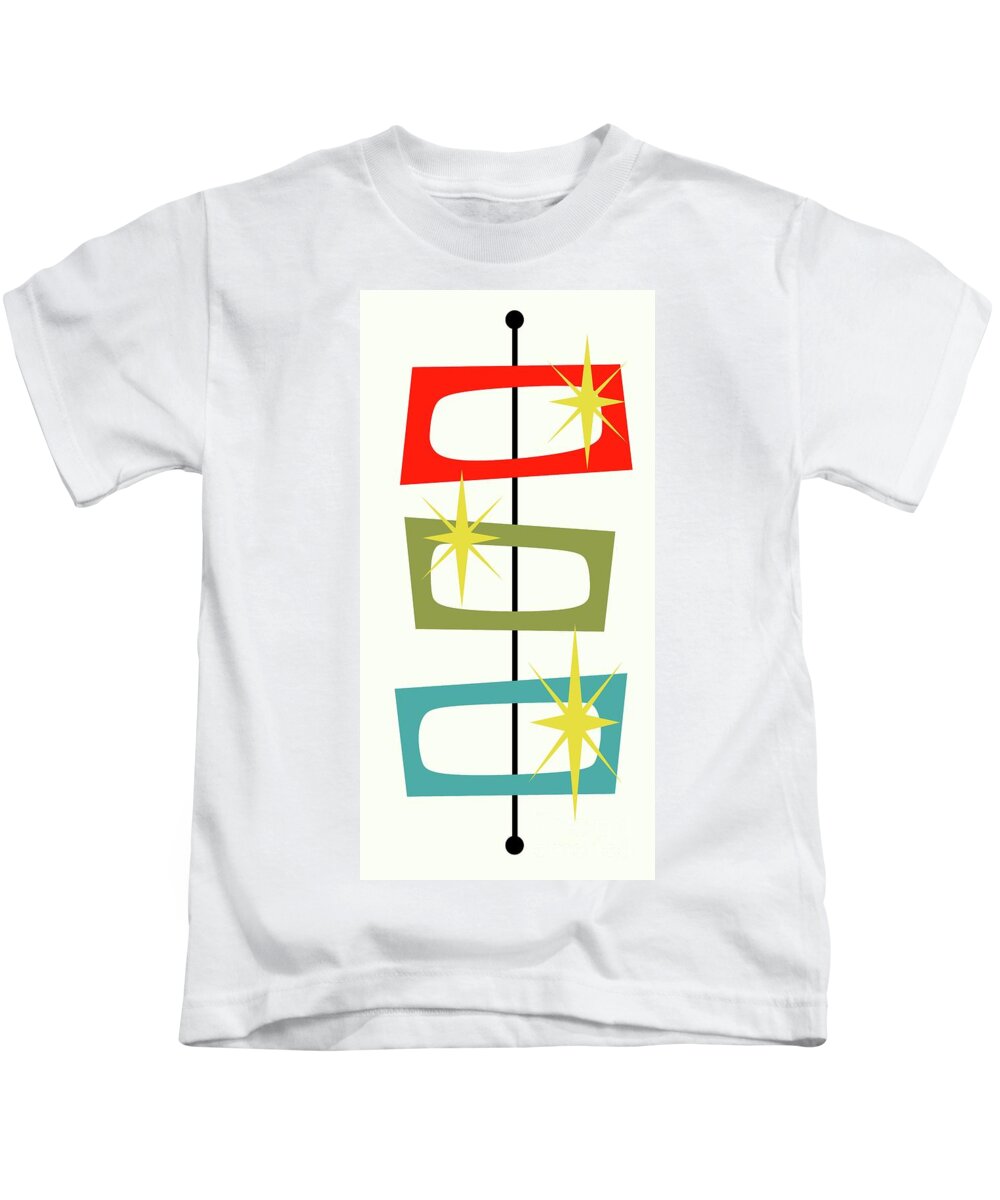 Mid Century Modern Kids T-Shirt featuring the digital art MCM Shapes 3 by Donna Mibus
