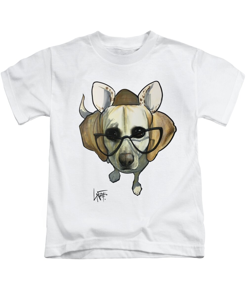 Pet Portrait Kids T-Shirt featuring the drawing McVay 3376 by John LaFree