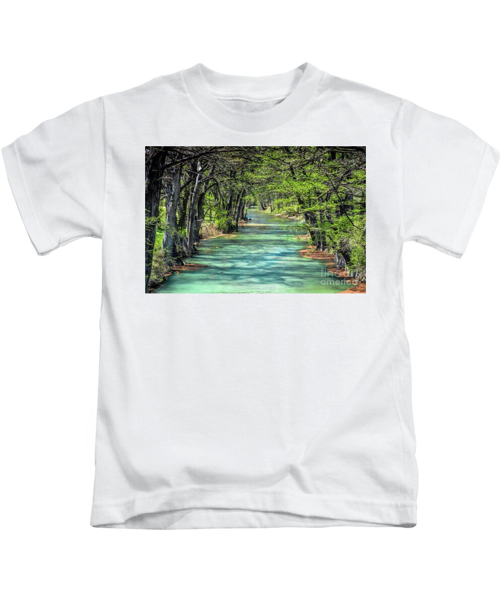 River Kids T-Shirt featuring the photograph Medina River by David Meznarich