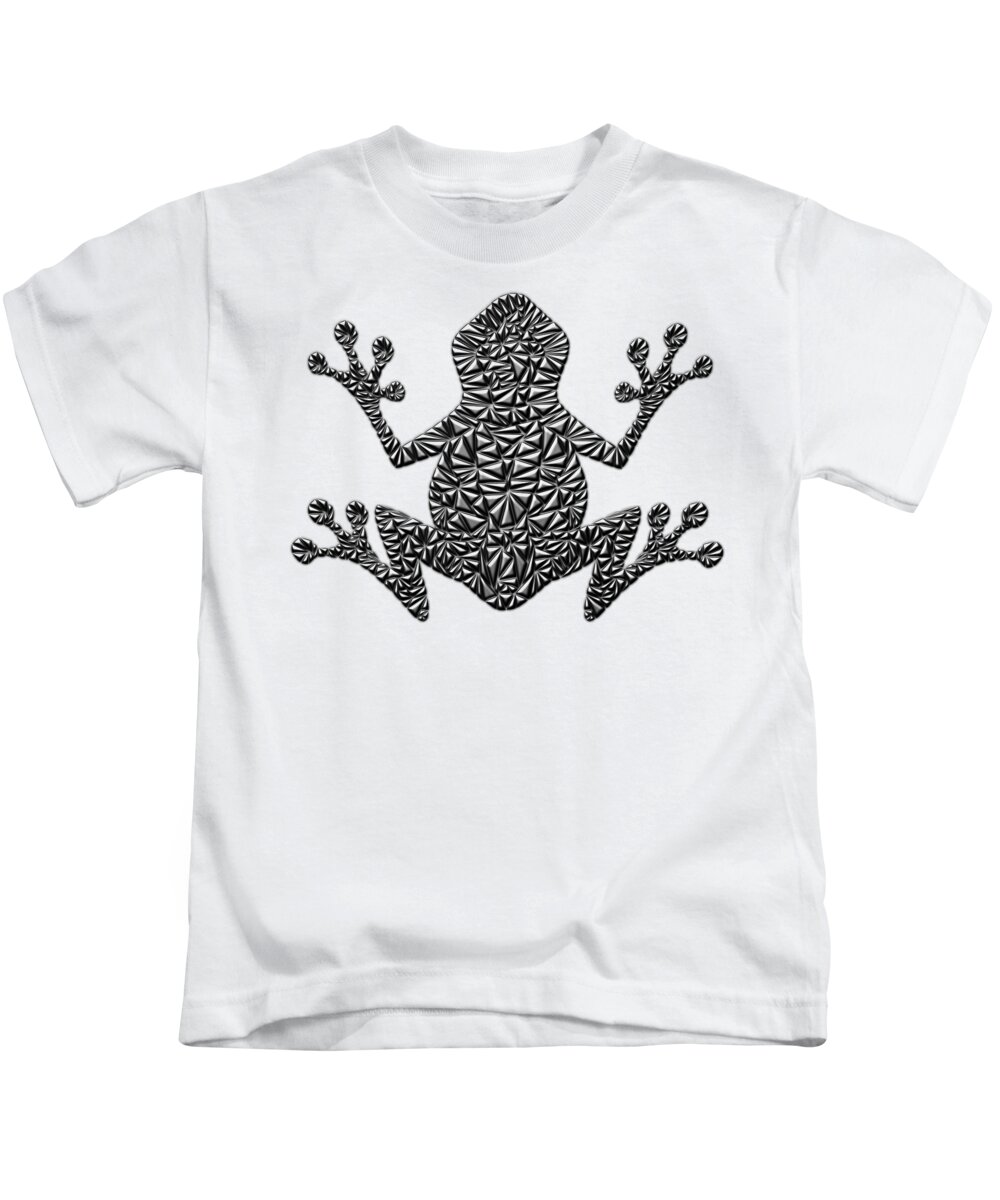 Frog Kids T-Shirt featuring the digital art Metallic Frog by Chris Butler