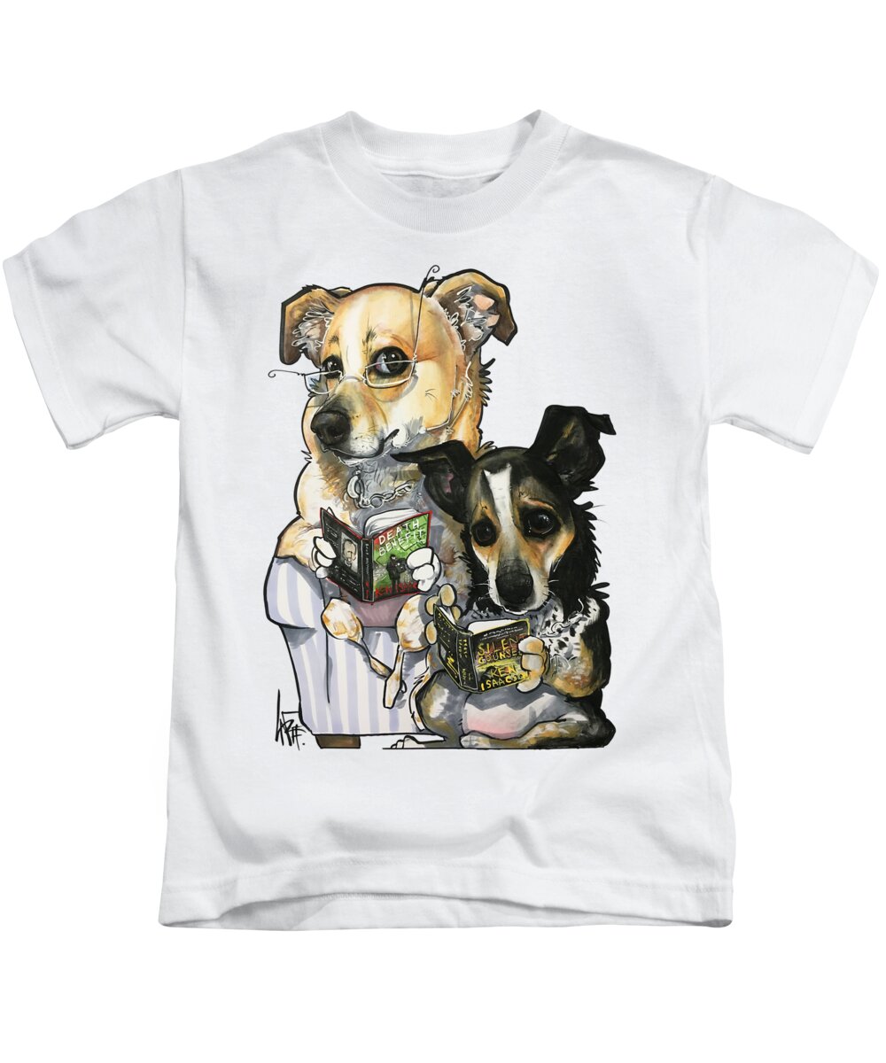 Monteleone Kids T-Shirt featuring the drawing Monteleone 3985 by Canine Caricatures By John LaFree
