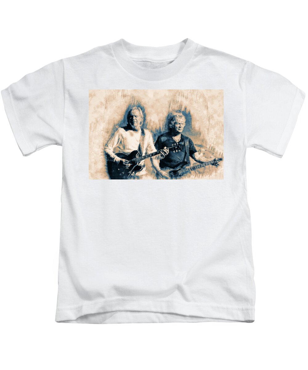 Moody Blues Kids T-Shirt featuring the photograph Moody Blues On Stage by Thomas Leparskas