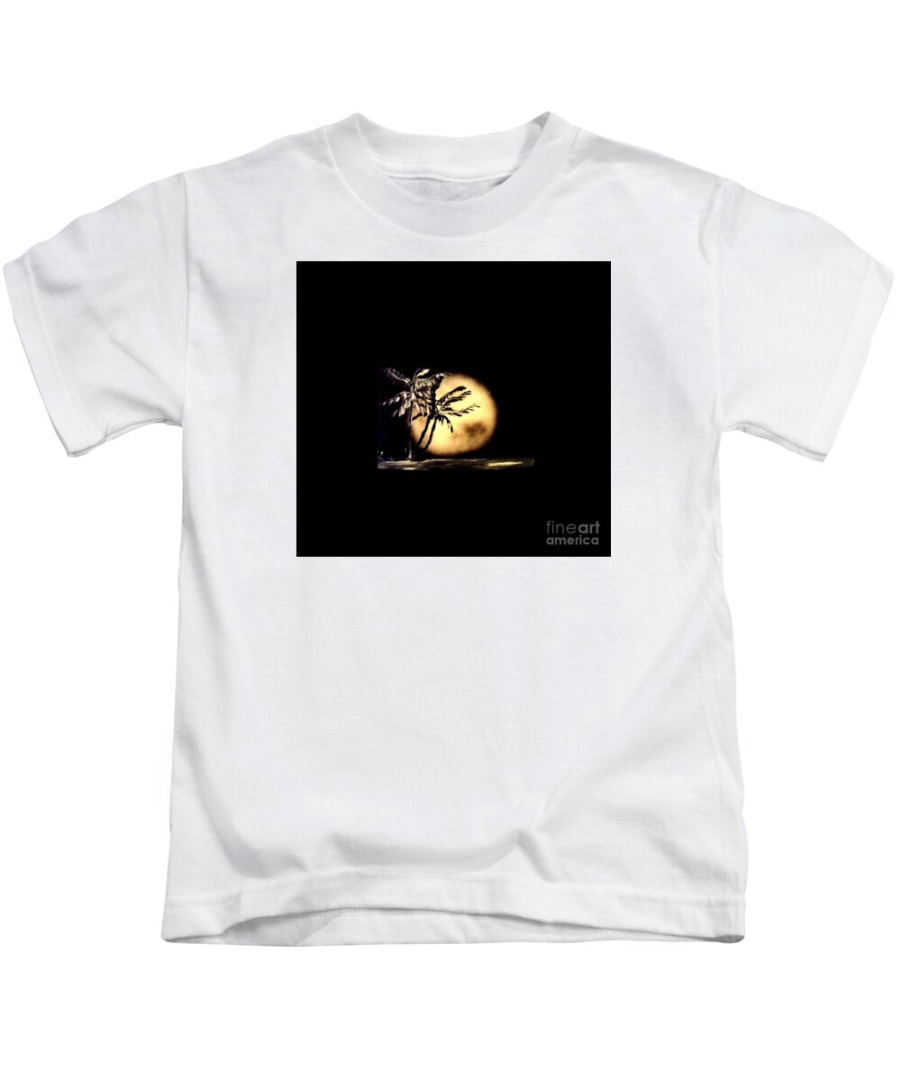 Moon Kids T-Shirt featuring the painting Moon Over Miami by James and Donna Daugherty