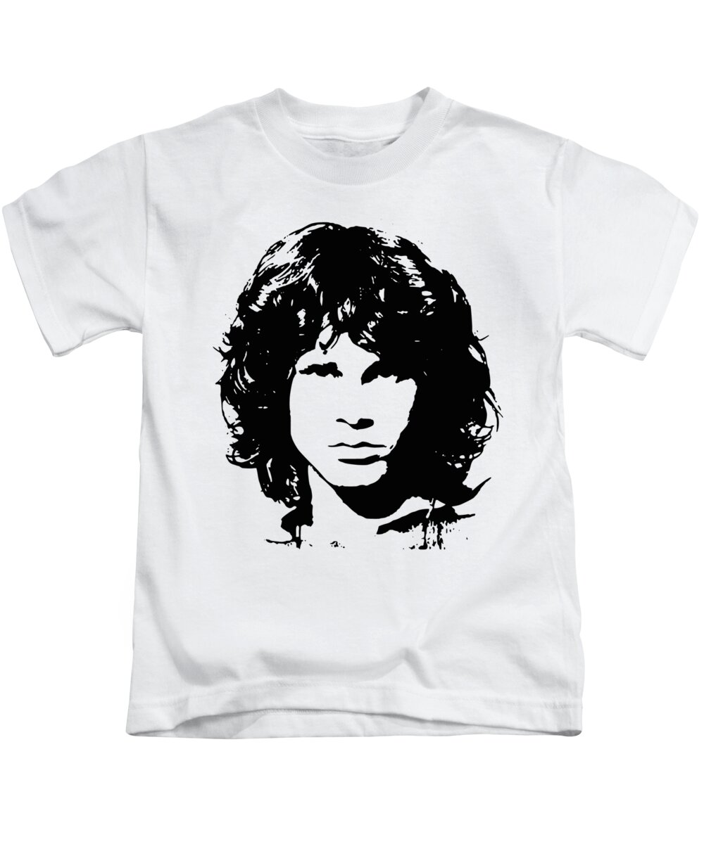 Jim Morrison Kids T-Shirt featuring the digital art Morrison Pop Art by Filip Schpindel