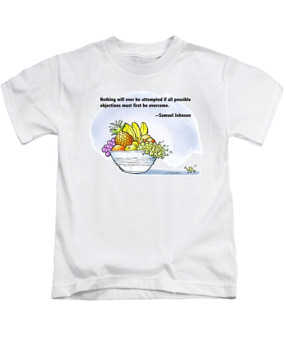 Fruit Kids T-Shirt featuring the digital art Mr. Grape and Dr. Johnson by Mark Armstrong