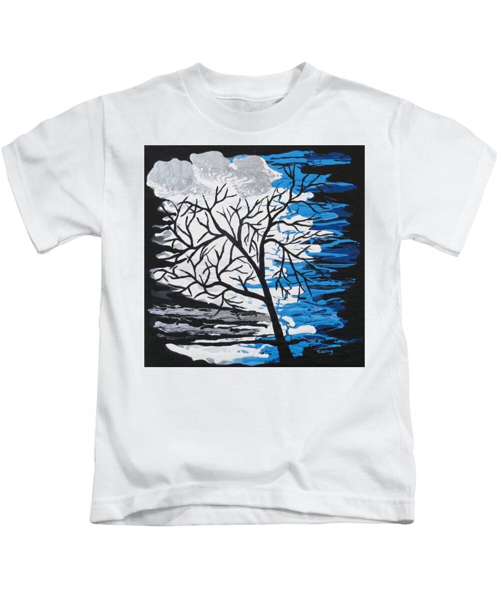 Mystic Kids T-Shirt featuring the painting Mystic Night by Teresa Wing
