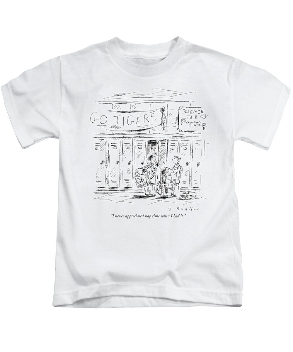 Nap Kids T-Shirt featuring the drawing Nap Time Appreciation by Barbara Smaller