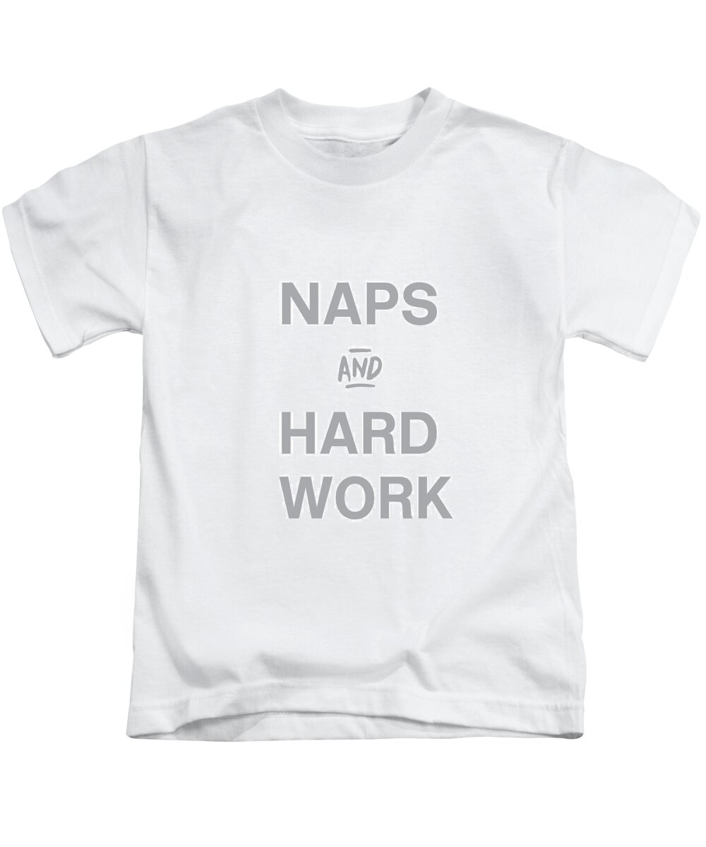 Naps Kids T-Shirt featuring the digital art Naps And Hard Work- Art by Linda Woods by Linda Woods