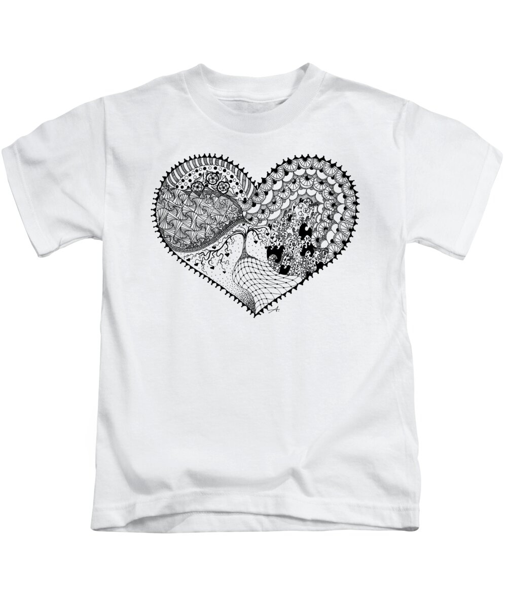 Drawing Kids T-Shirt featuring the drawing New Beginning by Ana V Ramirez
