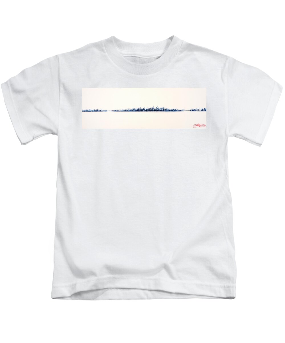 Prints Kids T-Shirt featuring the painting Skyline New York City by Jack Diamond