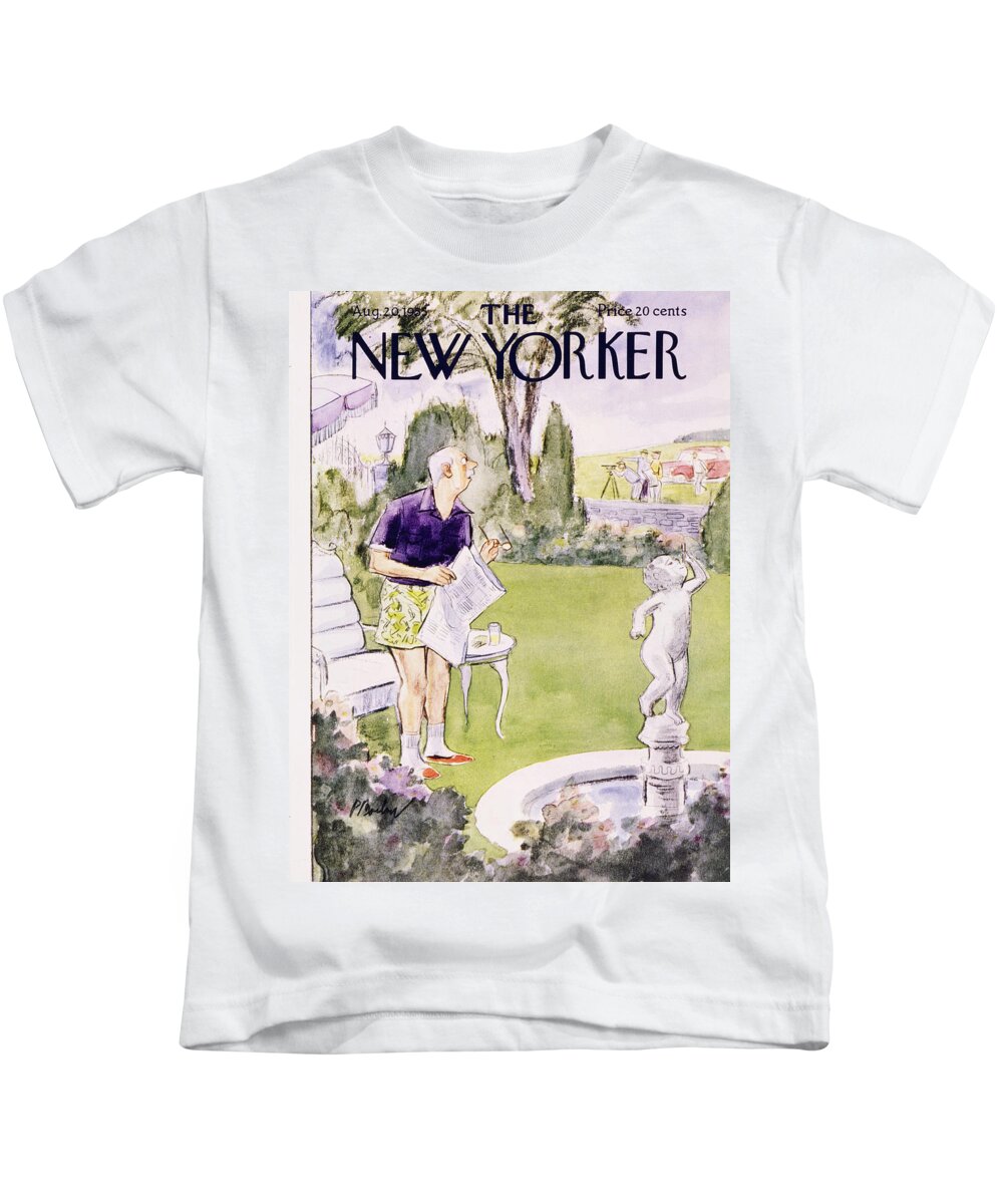 Summer Kids T-Shirt featuring the painting New Yorker August 20 1955 by Perry Barlow